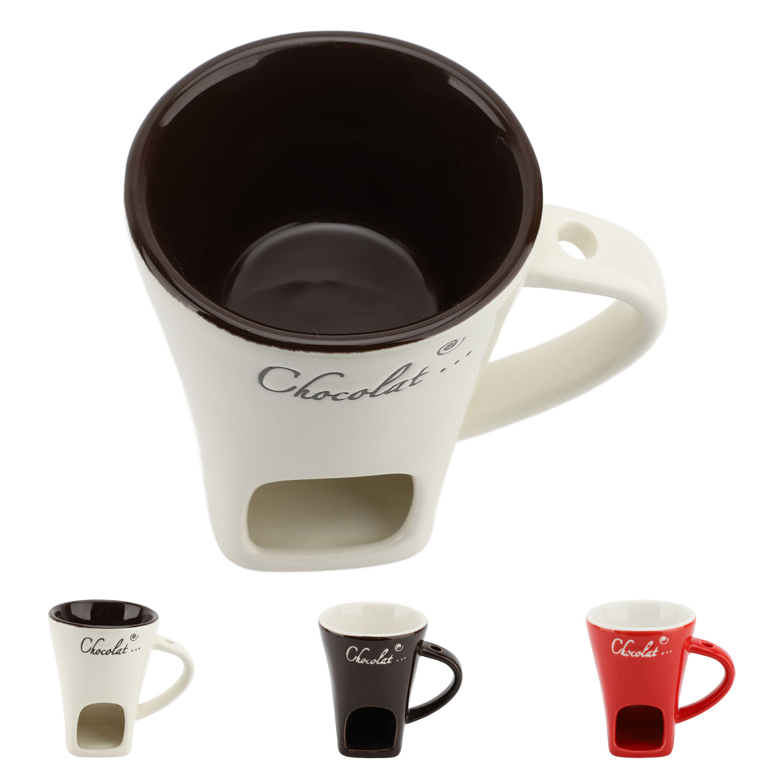 Fondue Pot Ceramic - Tazza per Fonduta di Cioccolato in