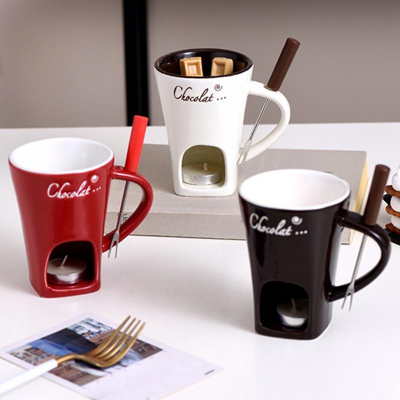 Fondue Pot Ceramic - Tazza di cioccolato Pentola calda Tazza