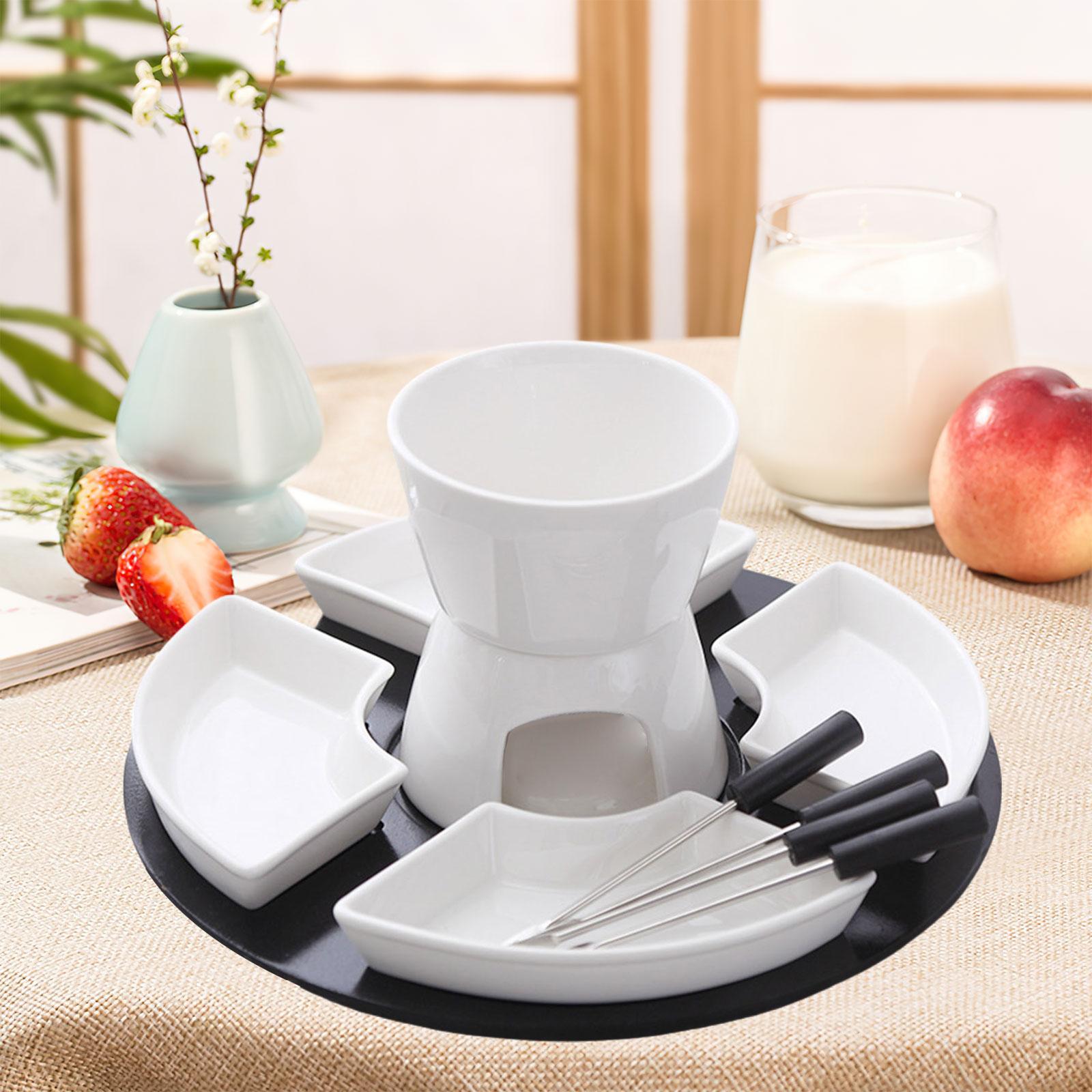 Fondue Pot Ceramic - Set per Fonduta in Ceramica con